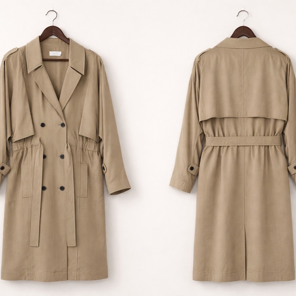 A.L.C. Designer Trench Coat Size 12 Like New Relaxed Fit Luxury Neutra